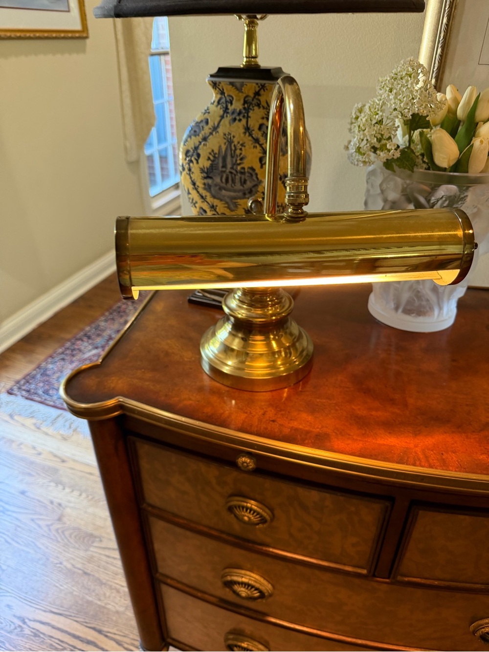 Brass Bankers Desk Lamp / Piano Lamp - Gold - Picture 2 of 7
